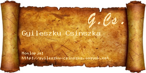 Gyileszku Csinszka névjegykártya